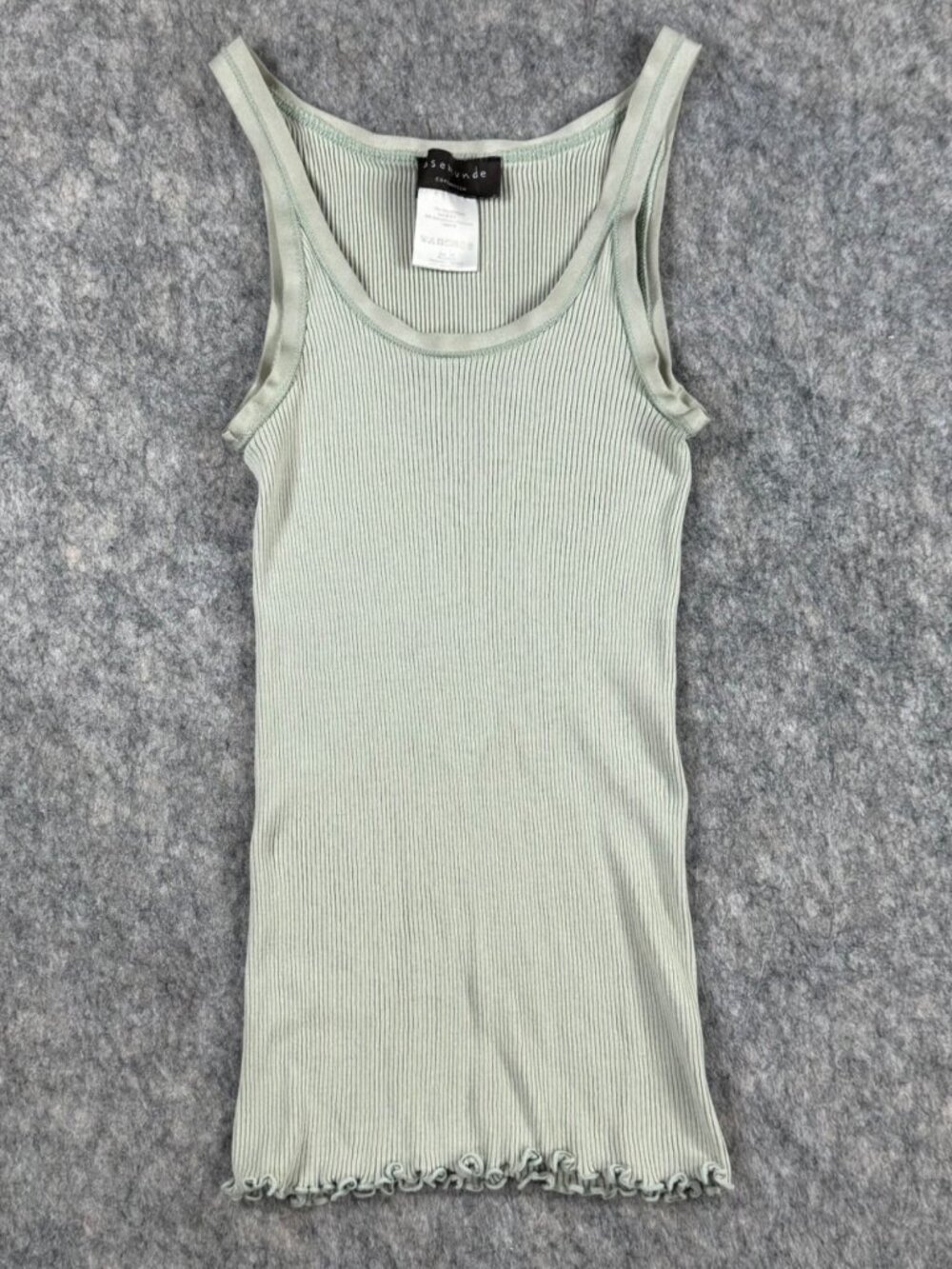Rosemunde Tank Top Ribbed Light Green Sz XS Silk Blend
